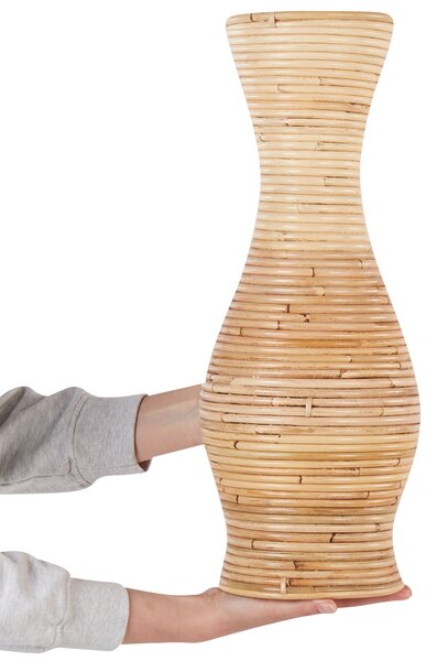 Dekorativní váza TRINISA Ratan 50 cm Přírodní
