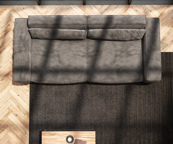 DELIFE Pohovka XL Sirpio 270x130 cm mikrovlákno khaki hnědá
