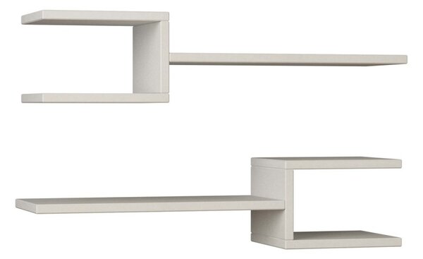 Kalune Design Sada 2 nástěnných polic FORK bílá