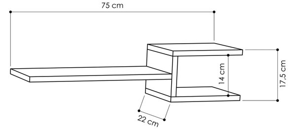 Kalune Design Sada 2 nástěnných polic FORK bílá