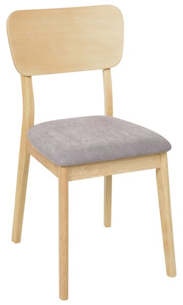 Sada 2 jídelních židlí MINIER Dřevo Světle hnědá/Šedá