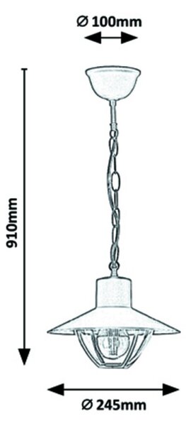 Rabalux 7885 ALMADA - Závěsné hnědé venkovní svítidlo 1 x E27, IP44 (Venkovní hnědé závěsné svítidlo nejen do pergoly)