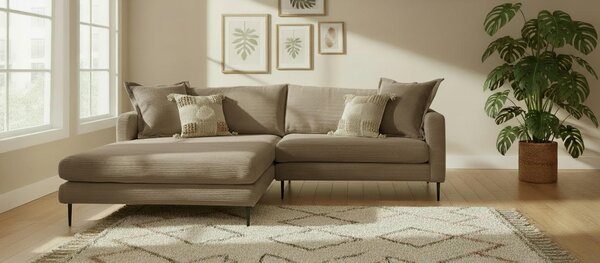 ROHOVÁ SEDAČKA, textil, hnědá P & B - Sedací soupravy, Online Only