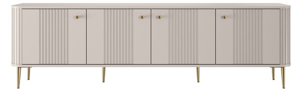 TV stolek Vesper 4D 187 cm - kašmírový / zlaté nožky