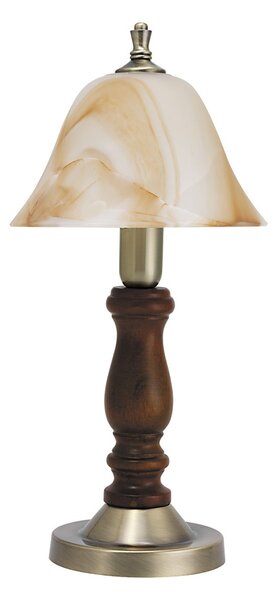 Rabalux 7092 Rustic 3 - Rustikální dřevěná lampička (Stolní lampa dřevěné - dřevo ořech)