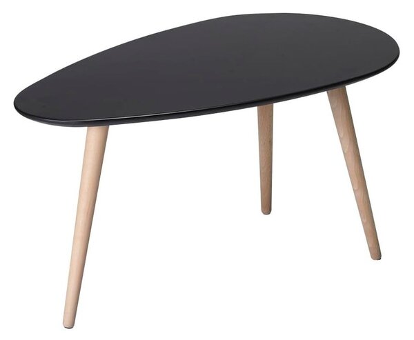 Černý konferenční stolek s nohami z bukového dřeva Furnhouse Fly, 75 x 43 cm