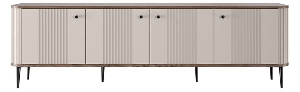 TV stolek Vesper 4D 187 cm - kašmírový / dekor ořech / černé nožky