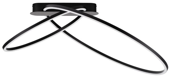 Černé kovové stropní LED světlo Nova Luce Kiklos 72 cm