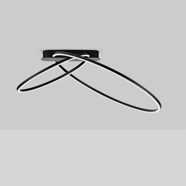 Černé kovové stropní LED světlo Nova Luce Kiklos 72 cm