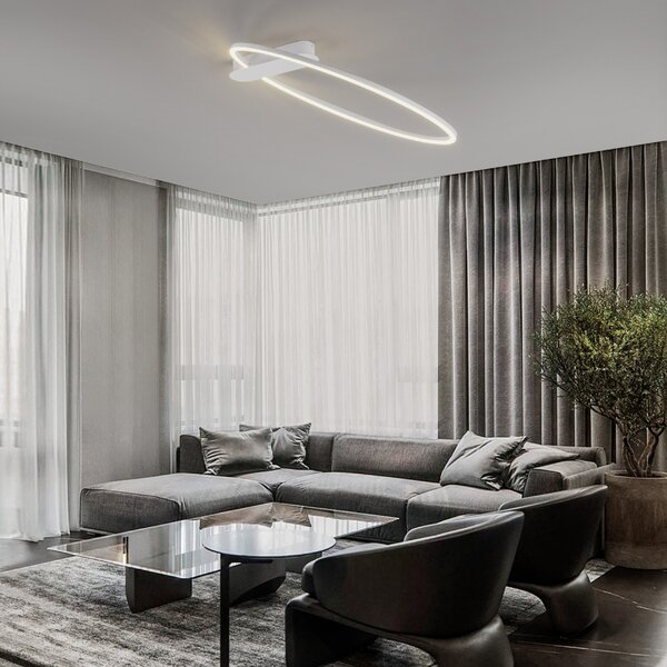 Bílé kovové stropní LED světlo Nova Luce Kiklos 64 cm