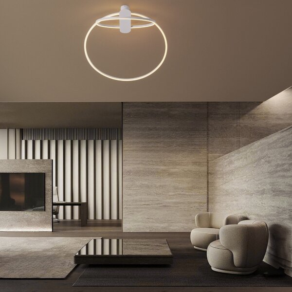 Bílé kovové stropní LED světlo Nova Luce Kiklos 72 cm