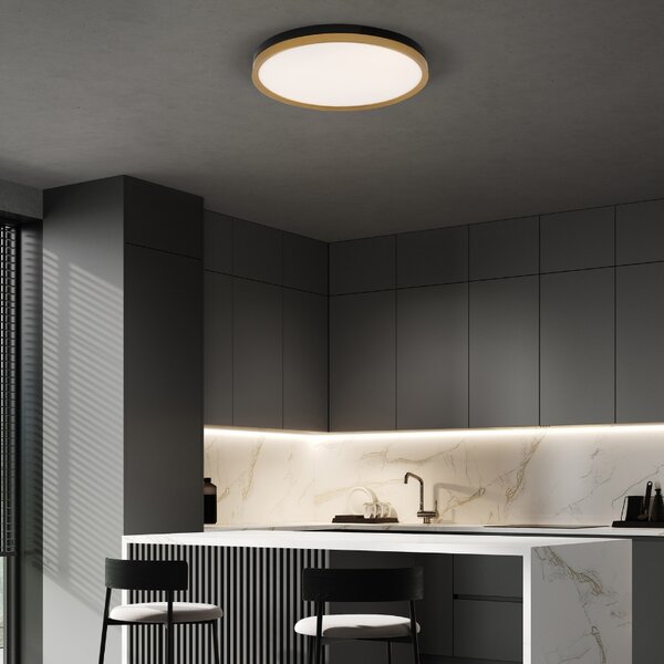 Černo-zlaté kovové stropní LED světlo Nova Luce Cantria 50 cm