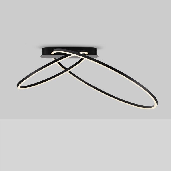 Černé kovové stropní LED světlo Nova Luce Kiklos 72 cm