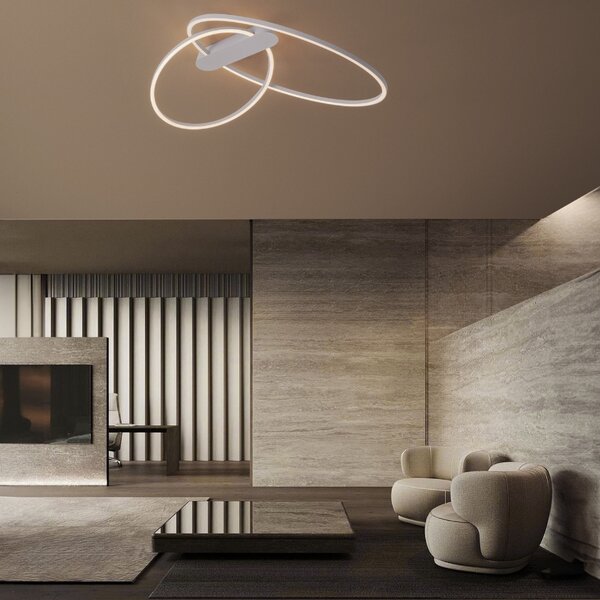 Bílé kovové stropní LED světlo Nova Luce Kiklos 72 cm