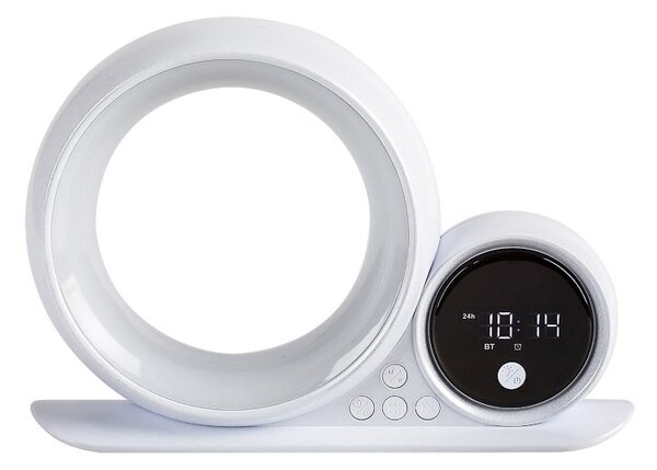 RABALUX 76109 Wakeway dekorační stolní lampička s hodinami LED 5W RGB bílá
