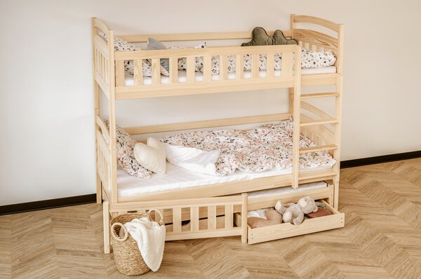 Patrová postel z masivu Bohdana pro 3 děti Velikost spací plochy: 200x90, Barva: bílá