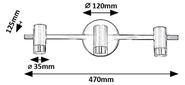 RABALUX 75042 Kadir nástěnné svítidlo nad zrcadlo LED 9W/820lm 4000K černá, zlatá