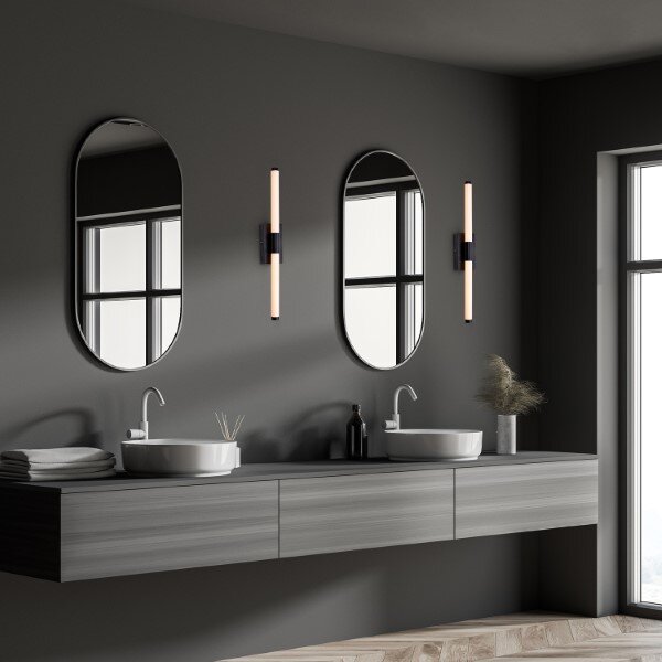 RABALUX 75045 Tilora nástěnné svítidlo nad zrcadlo LED 8W/790lm 4000K IP44 černá, bílá