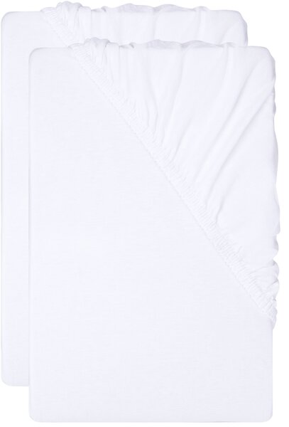 Livarno® Sada žerzejových napínacích prostěradel, 90–100 x 200 cm, 2dílná, bílá (800013949)