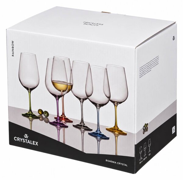 Crystalex Sklenice na víno Viola Rainbow 550 ml 6 ks