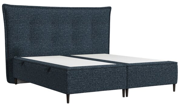 Maison de Rêve Modrá čalouněná dvoulůžková postel KOYA 160 x 200 cm s úložným prostorem