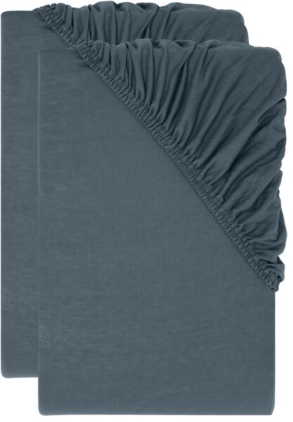 Livarno® Sada žerzejových napínacích prostěradel, 90–100 x 200 cm, 2dílná, modrá (800013947)