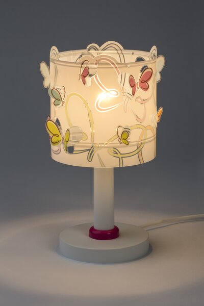 Dalber 62141 BUTTERFLY - Dětská stolní lampička + Dárek LED žárovka (Stolní lampička pro děti s motivem motýlků)