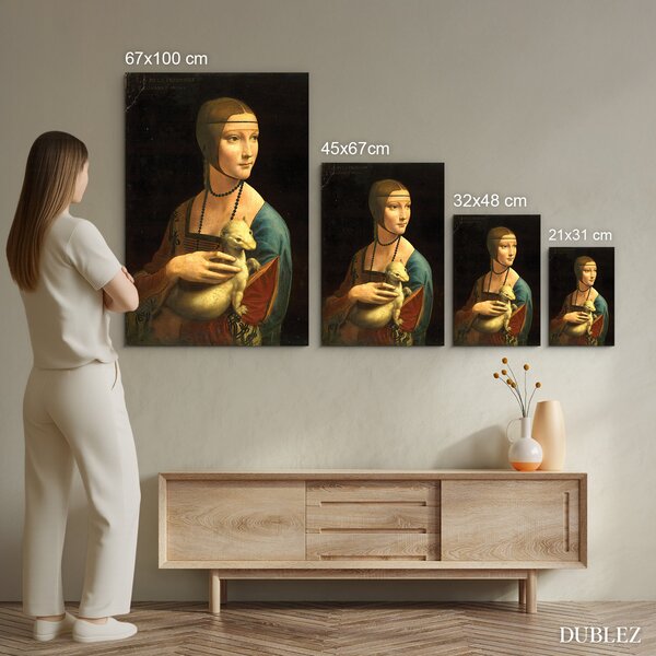 DUBLEZ | Obraz - Leonardo da Vinci - Dáma s hranostajem | UV tisk, Premium