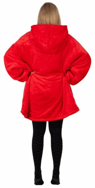 Mikinová deka oversize s kapucí SPRINGOS HA7321 červená