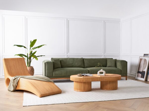 Zahradní konferenční stolek AIROLE 150 cm 70 cm Ratan Hnědá