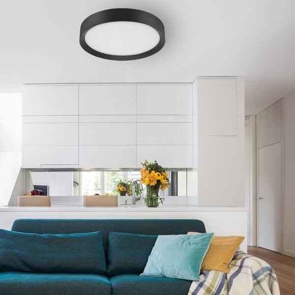 Černé kovové stropní LED světlo Nova Luce Luton 55 cm
