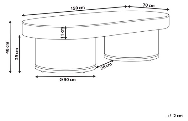 Zahradní konferenční stolek AIROLE 150 cm 70 cm Ratan Hnědá