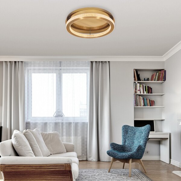 Mosazné kovové stropní LED světlo Nova Luce Fiore 40 cm