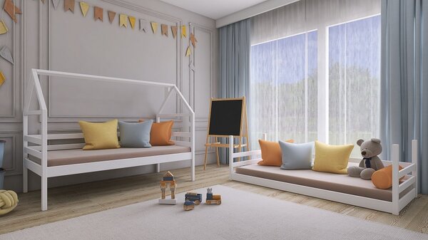 Domečková patrová postel Mia Velikost spací plochy: 160x80, Barva: bílá