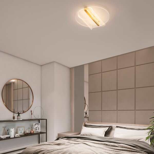 Zlaté kovové stropní LED světlo Nova Luce Valentin 45 x 55 cm