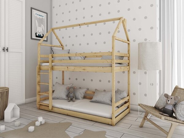 Domečková patrová postel Mia Velikost spací plochy: 160x80, Barva: bílá