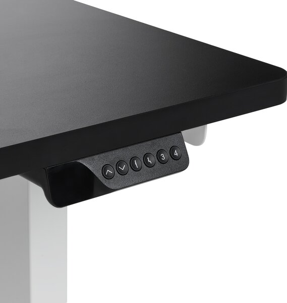 Elektricky nastavitelný rohový psací stůl DESTINES Černá/Bílá 160 cm 109 cm Levá