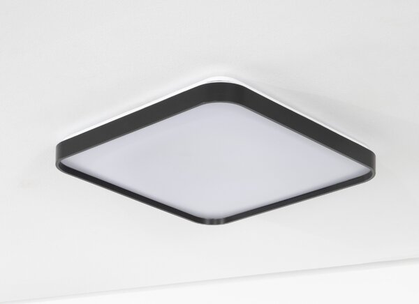 Černé kovové stropní LED světlo Nova Luce Athos 48 x 48 cm