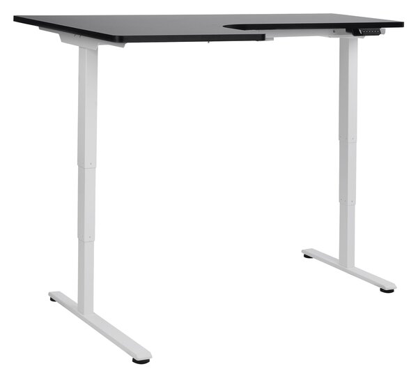 Elektricky nastavitelný rohový psací stůl DESTINES Černá/Bílá 160 cm 109 cm Levá