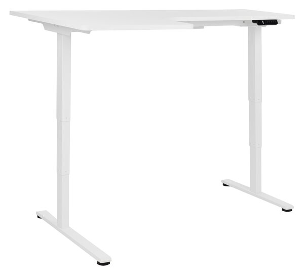Elektricky nastavitelný rohový psací stůl DESTINES Bílá 160 cm 109 cm Levá