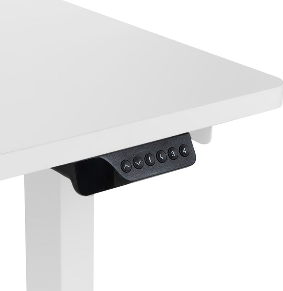 Elektricky nastavitelný rohový psací stůl DESTINES Bílá 160 cm 109 cm Levá