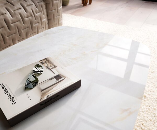 DELIFE Konferenční stolek Edge Boot 120×70 cm keramika Onyx Pearl Ovada Titanová barva