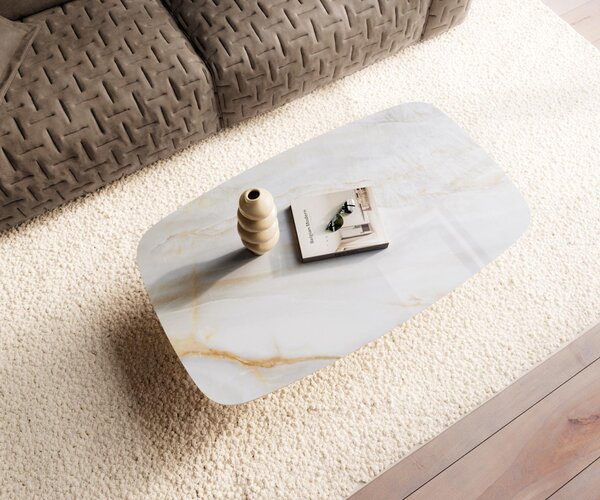 DELIFE Konferenční stolek Edge Boot 120×70 cm keramika Onyx Pearl Ovada Titanová barva