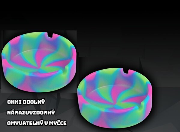 "Nezničitelný" silikonový popelník Multicolor
