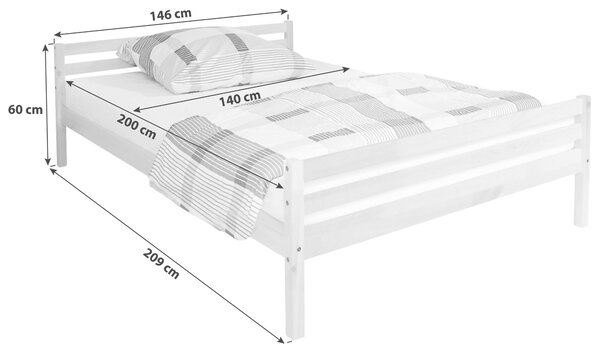POSTEL, 140/200 cm barvy borovice MID.YOU - Jednolůžkové postele, Online Only