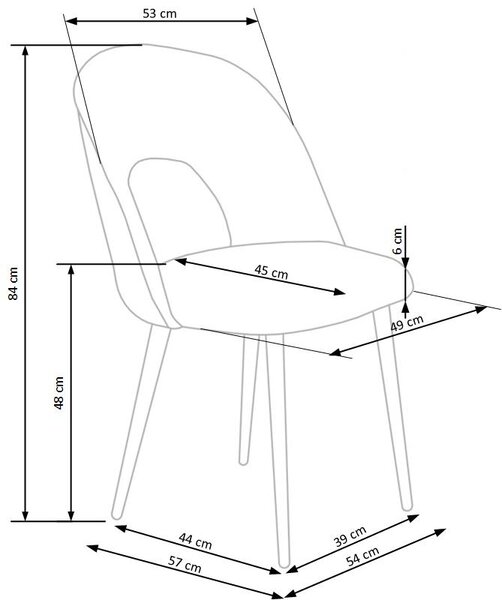 Halmar Jídelní židle K384 šedá