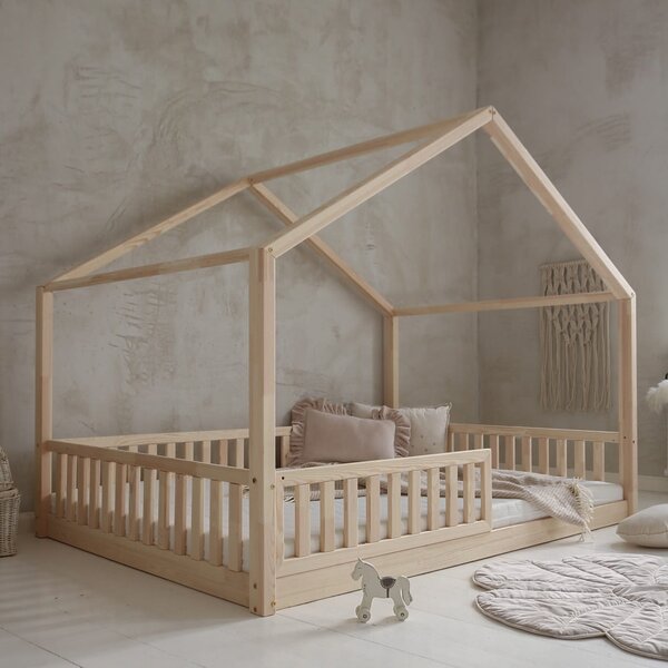 Domečková postel Housebed 200x140 cm - přírodní