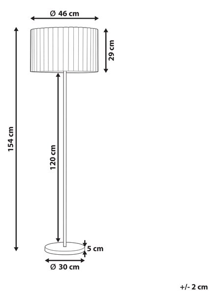 Stojací lampa LOURENS Kov Krémově bílá