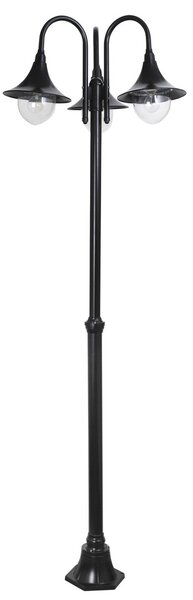 Rabalux 8248 KONSTANZ - Venkovní trojramenná lampa, 3 x E27, IP44, 206cm (Černá venkovní stojací lampa, zahradní tříramenný sloup)
