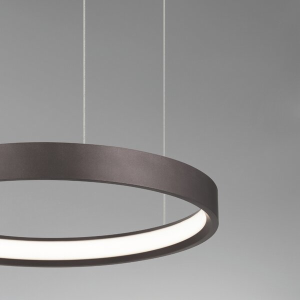 Hnědé kovové závěsné LED světlo Nova Luce Perrine 40 cm